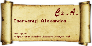 Cservenyi Alexandra névjegykártya